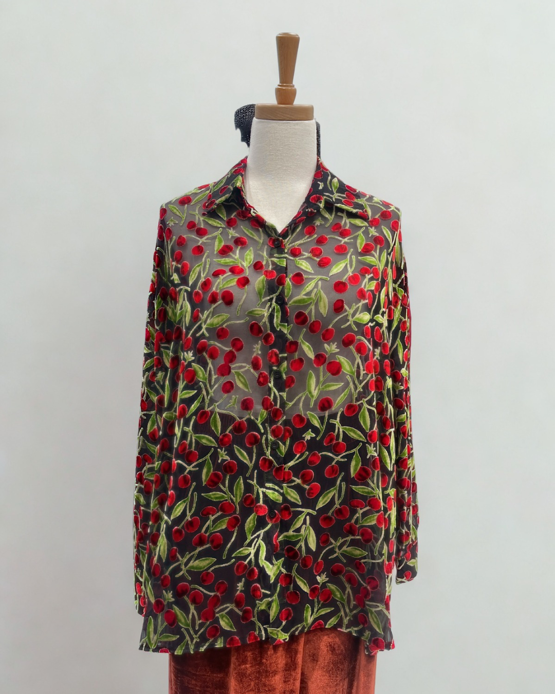 Cherry Silk Blouse