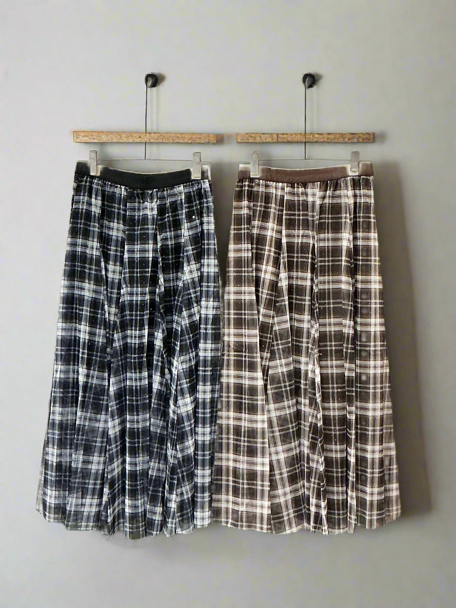 Mary Checked Tulle Skirt
