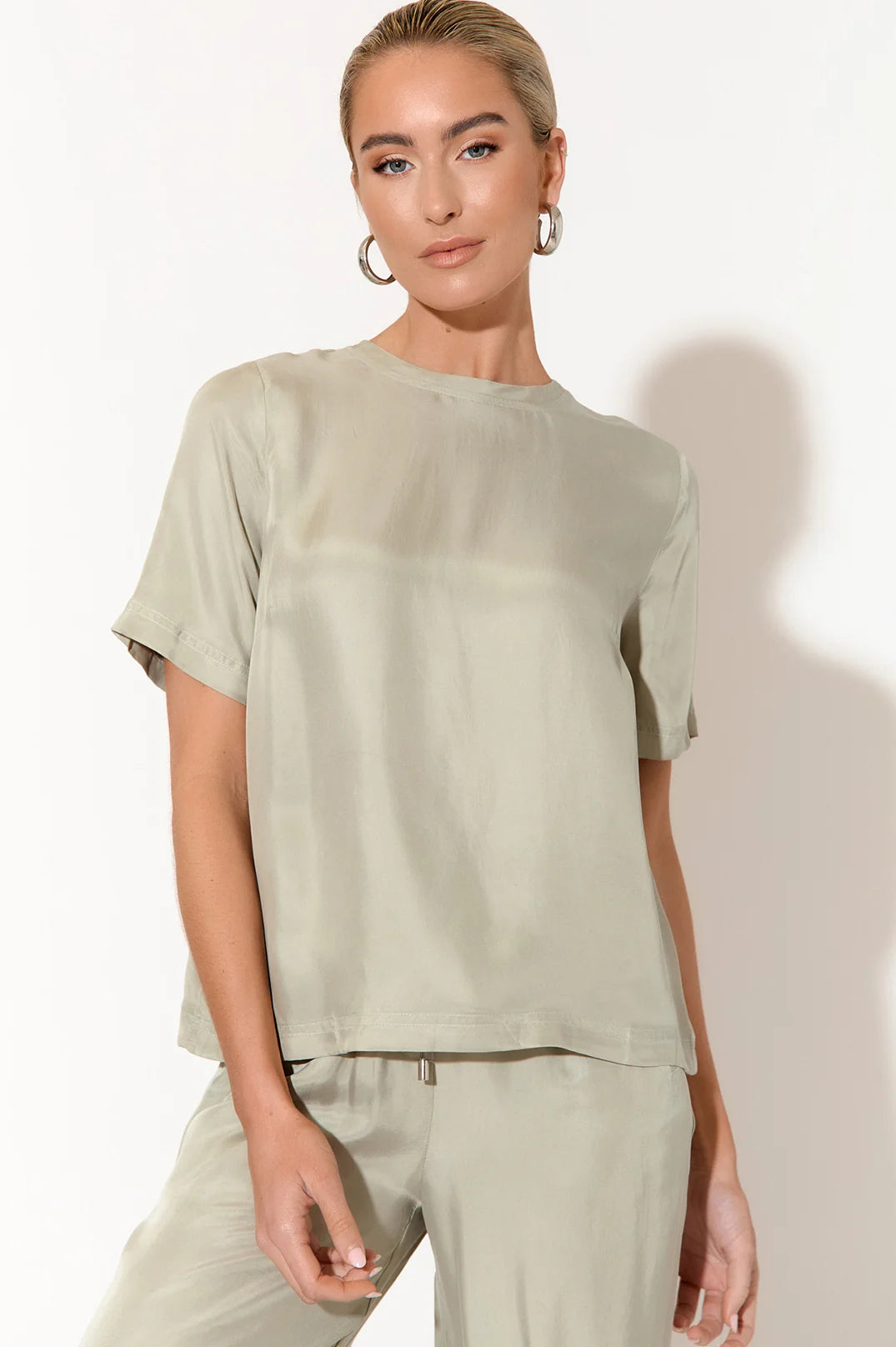Arden Cupro Top (Sage Green)