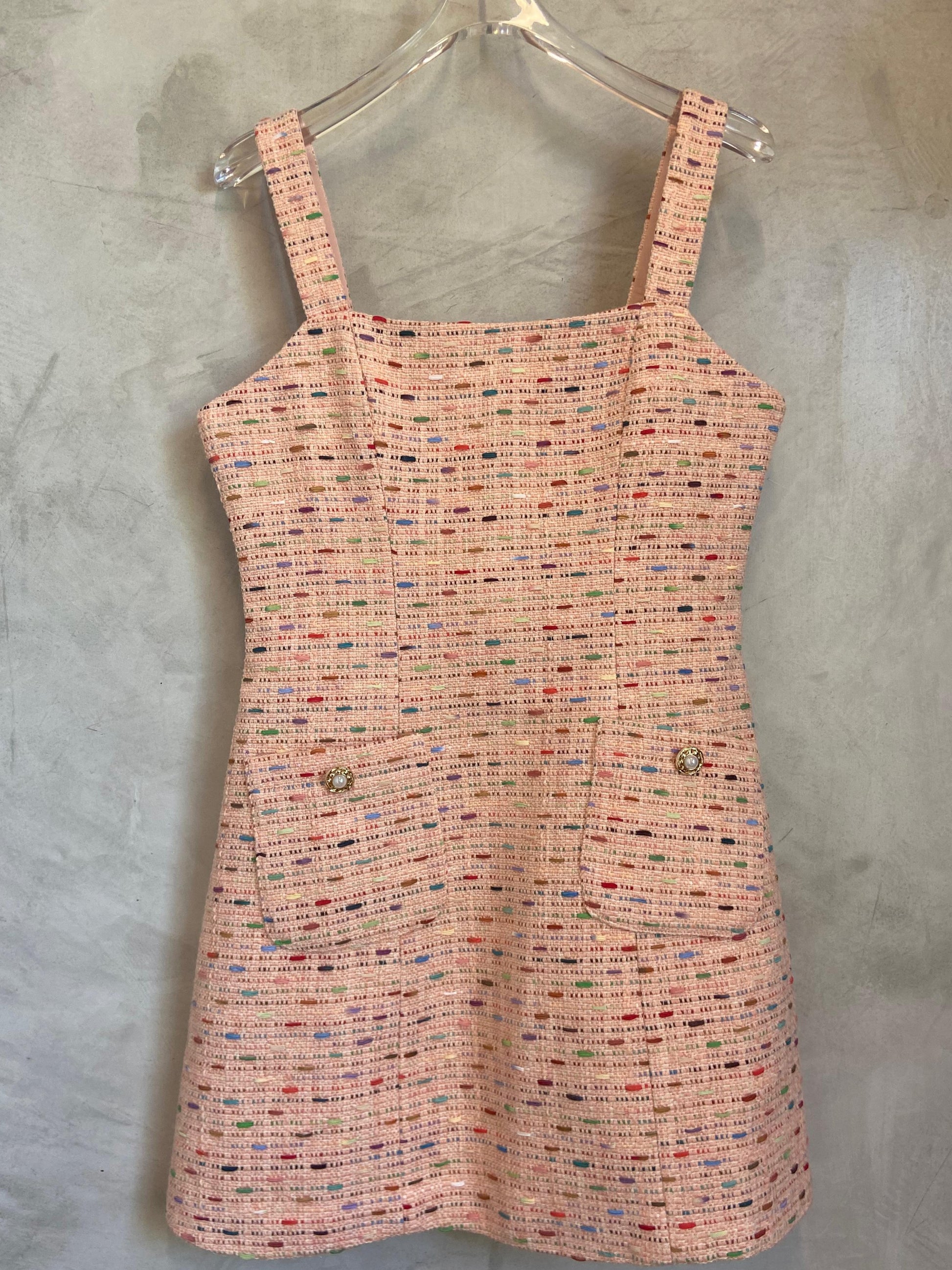 Elena Pink Tweed Dress