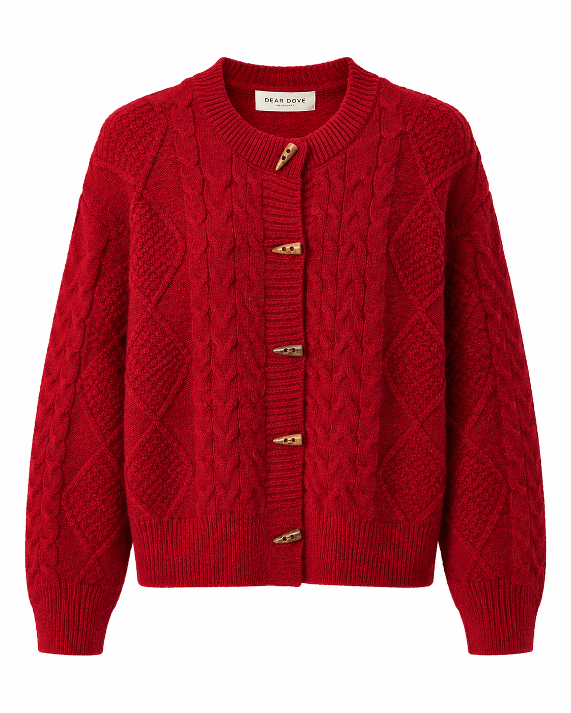 Cherry Cable Knit Cardigan