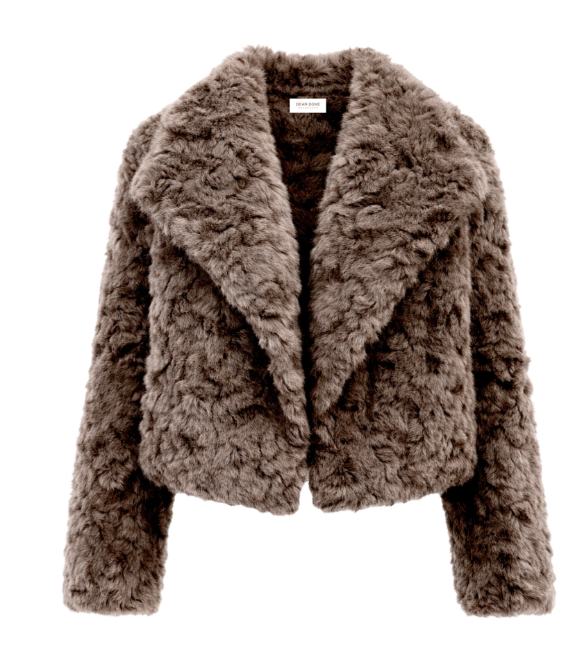Snowy Cropped Fur Jacket