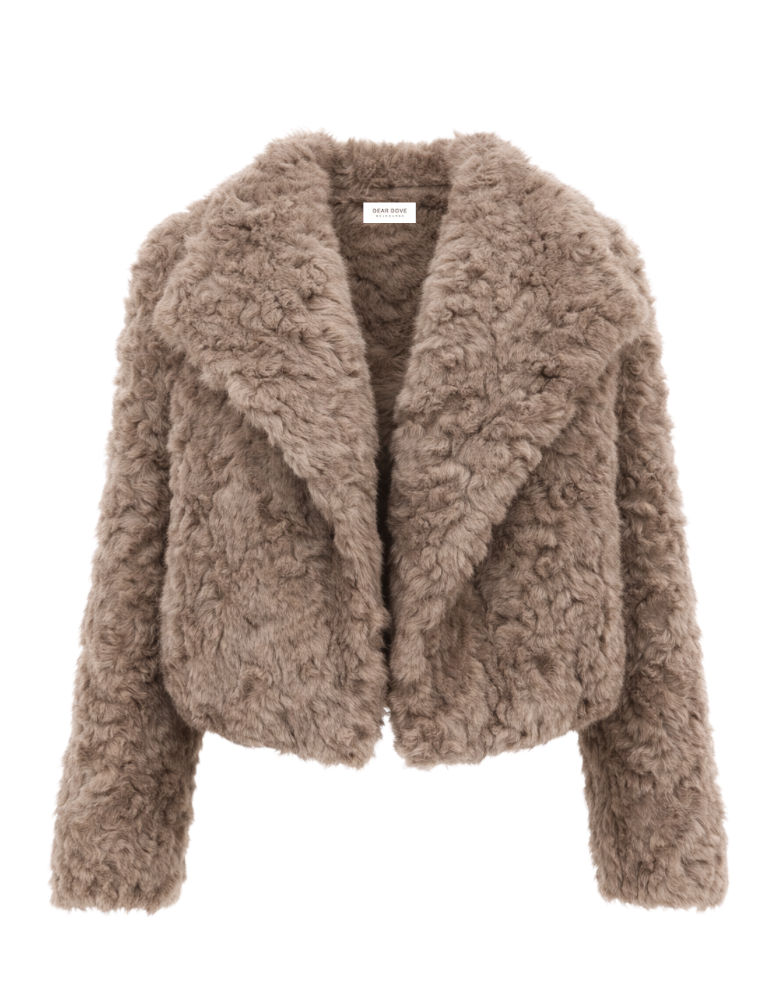 Snowy Cropped Fur Jacket