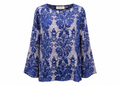 Blue Silk Velvet Blouse