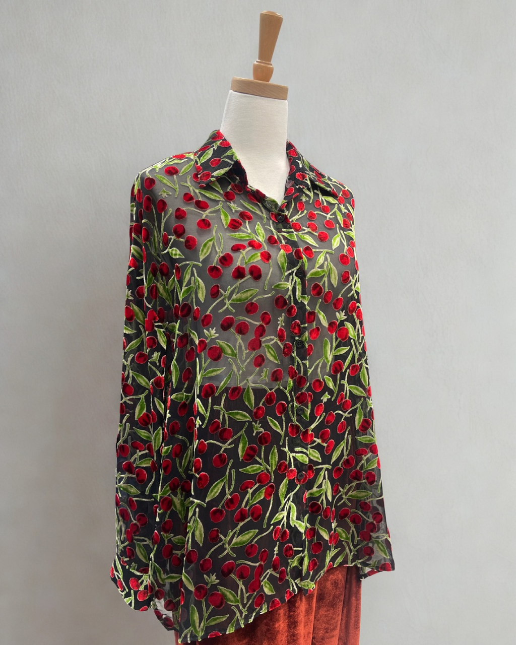 Cherry Silk Blouse