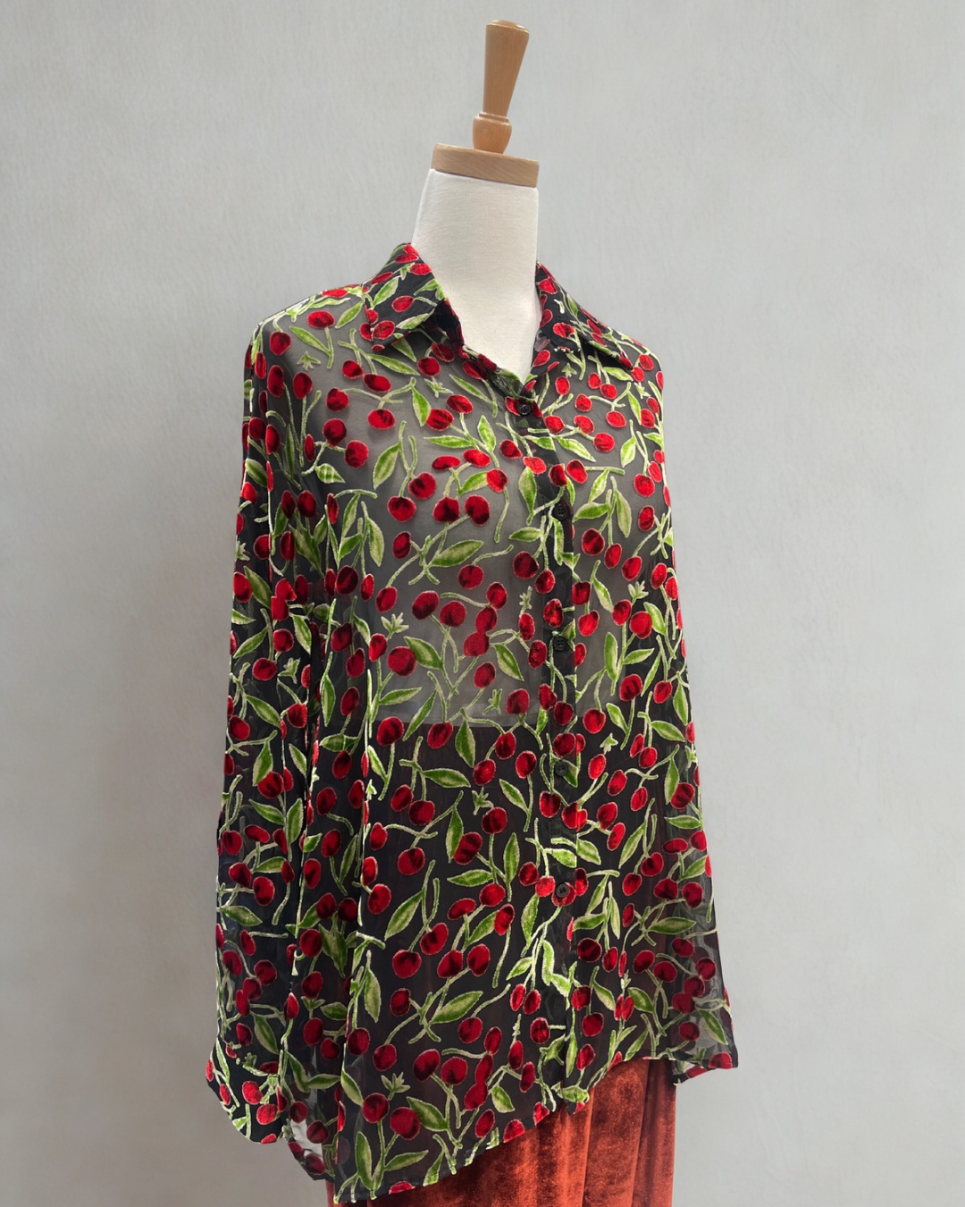 Cherry Silk Blouse