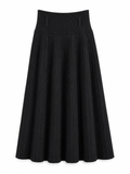 Pleated Knit Midi Skirt