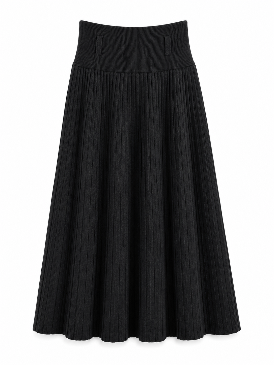 Pleated Knit Midi Skirt