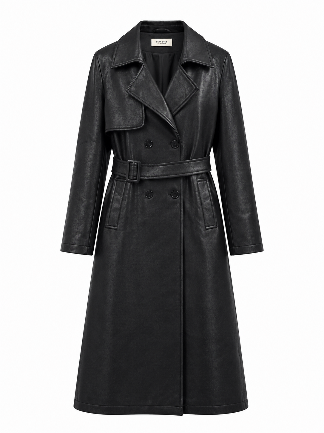 Signature Faux Leather Trench Coat