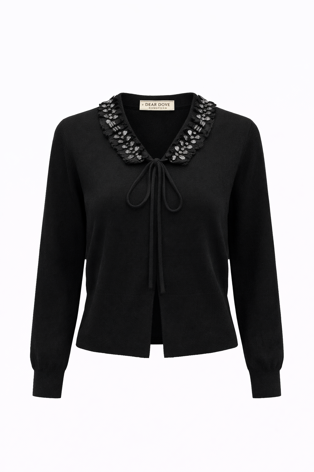 Jewel Collared Knit Top