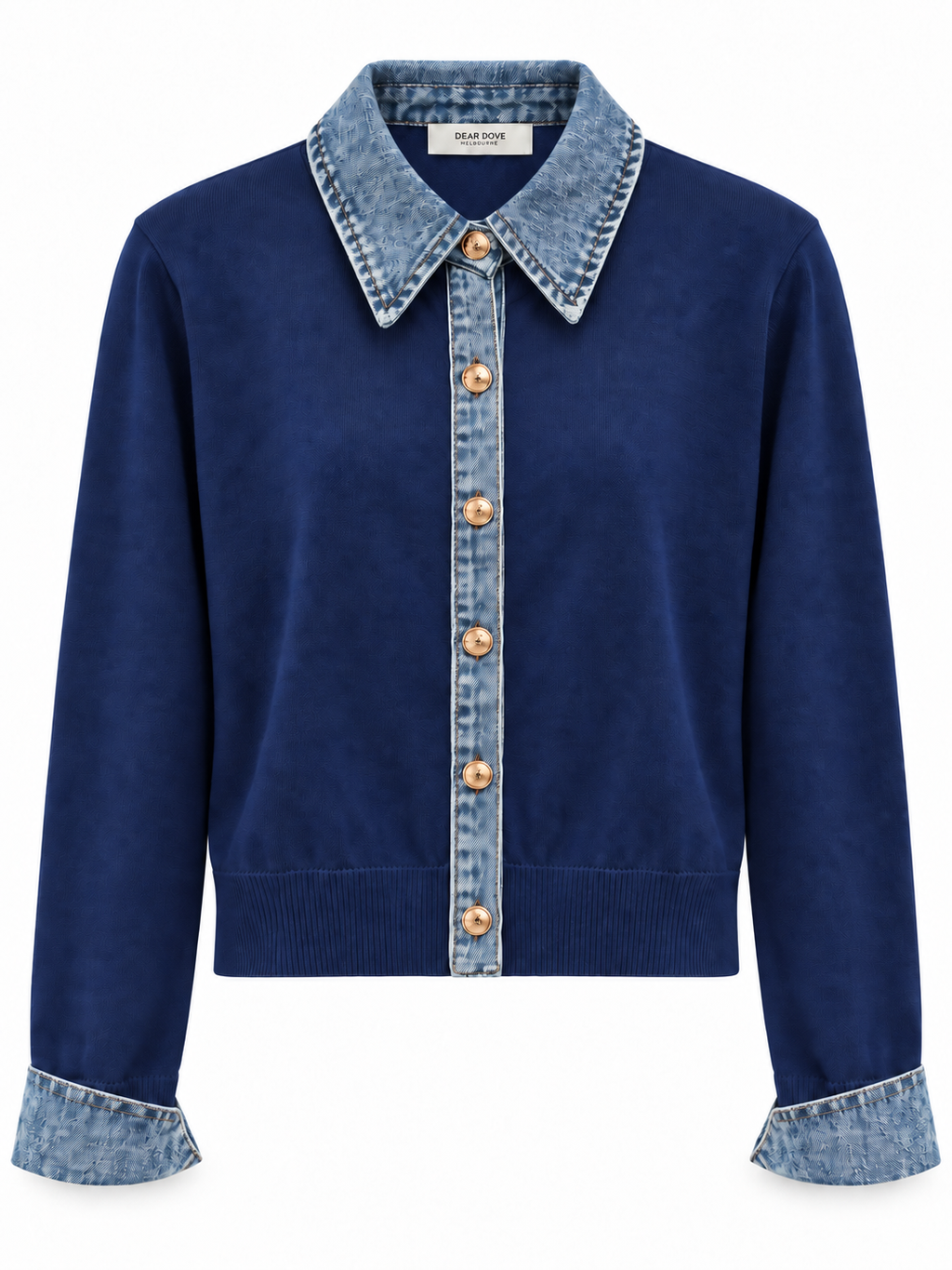 Spring Denim Knit Shirt