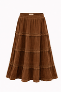 Velvet Ruffle Tiered Skirt