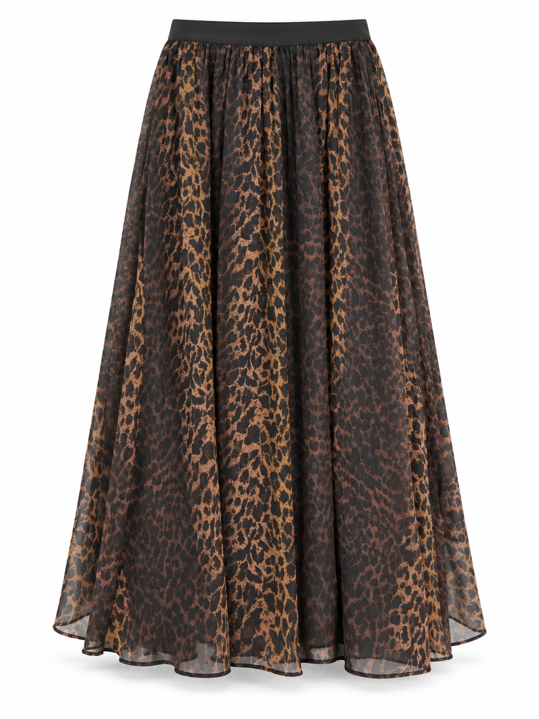 Leopard Print Chiffon Skirt