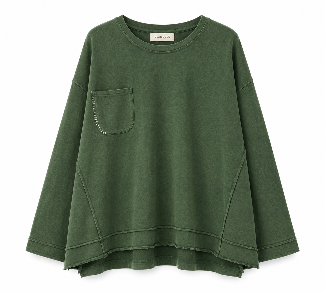 Stitched Pocket Long Sleeve Top