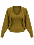 Olive Tank and Bolero Knit Set