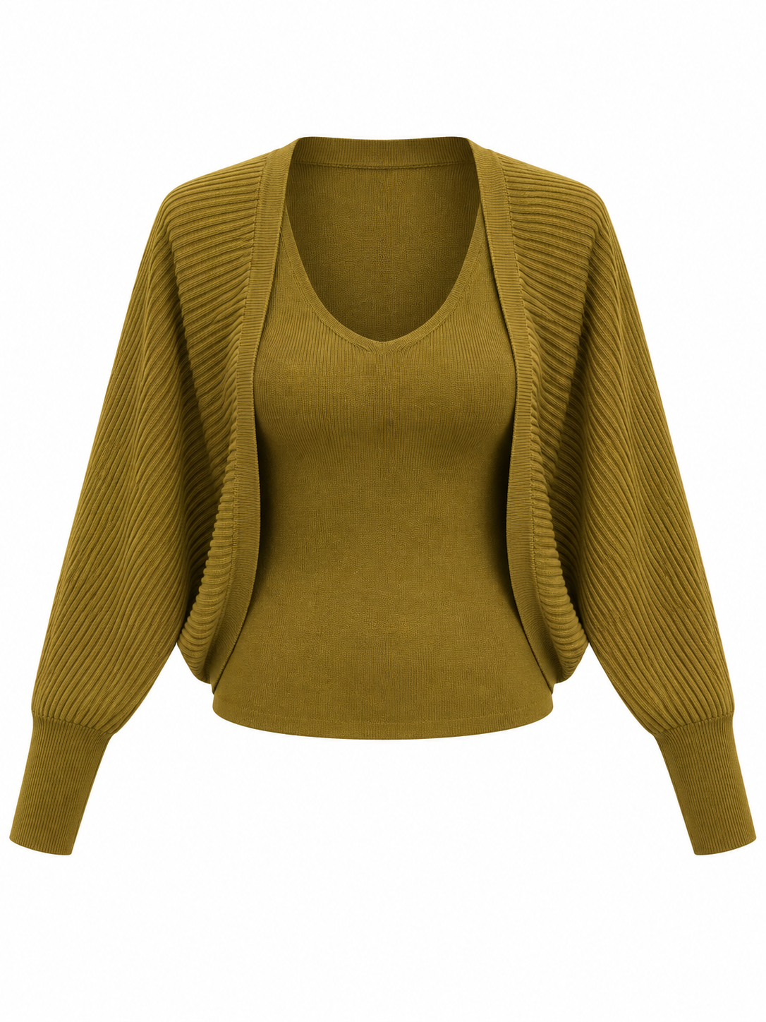 Olive Tank and Bolero Knit Set