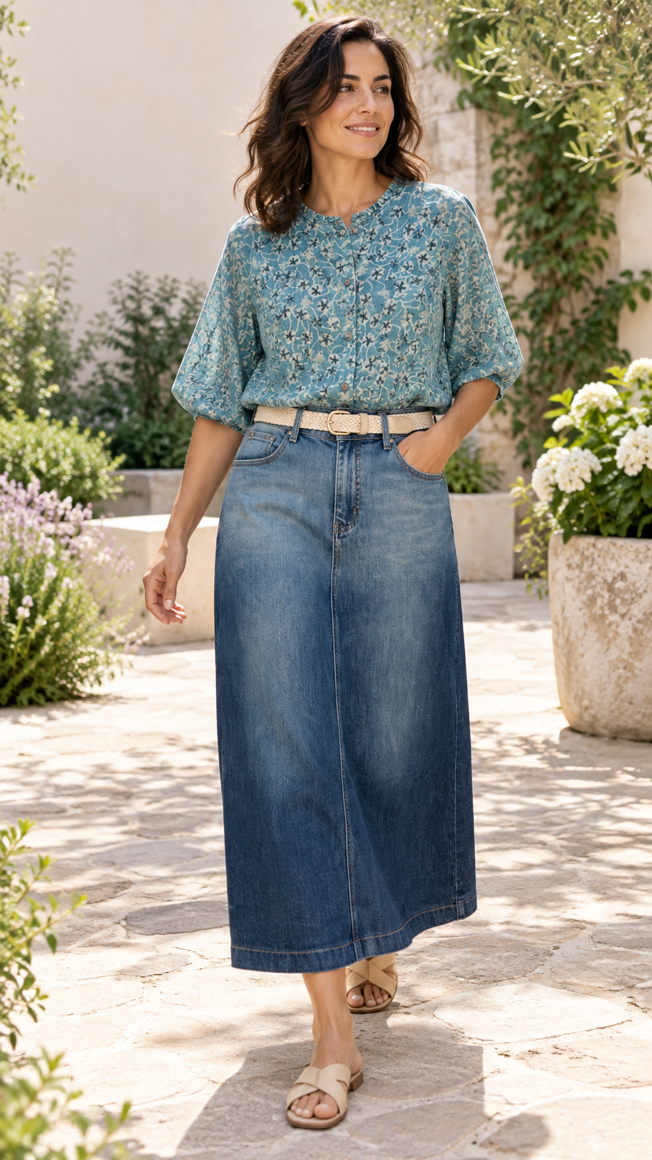 Jenny A-Line Denim Skirt