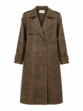Vintage Faux Leather Trench Coat