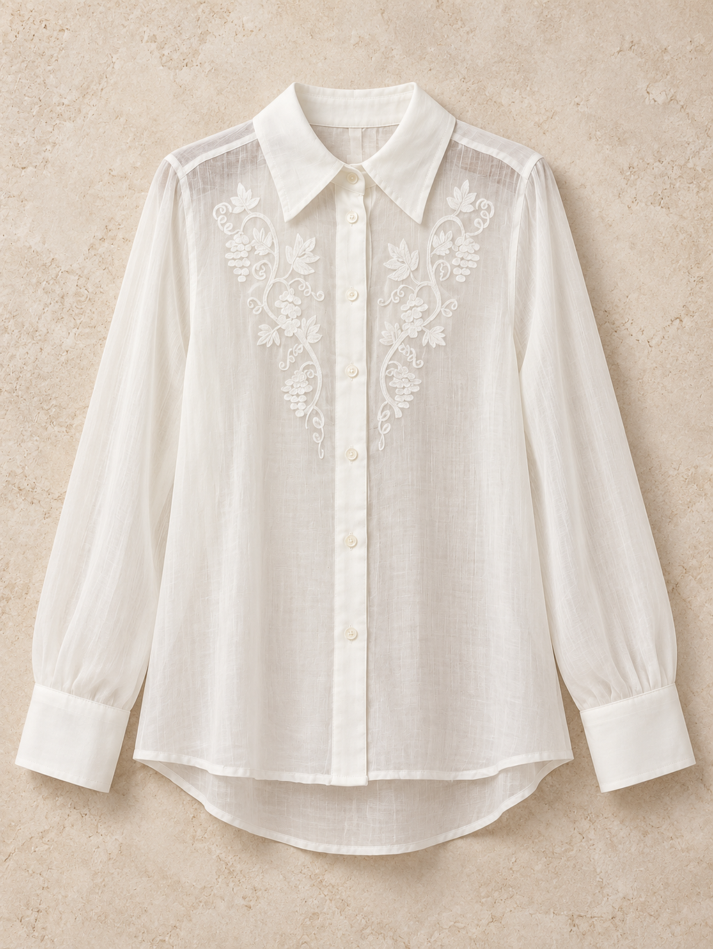 Elise Embroidered Linen Shirt