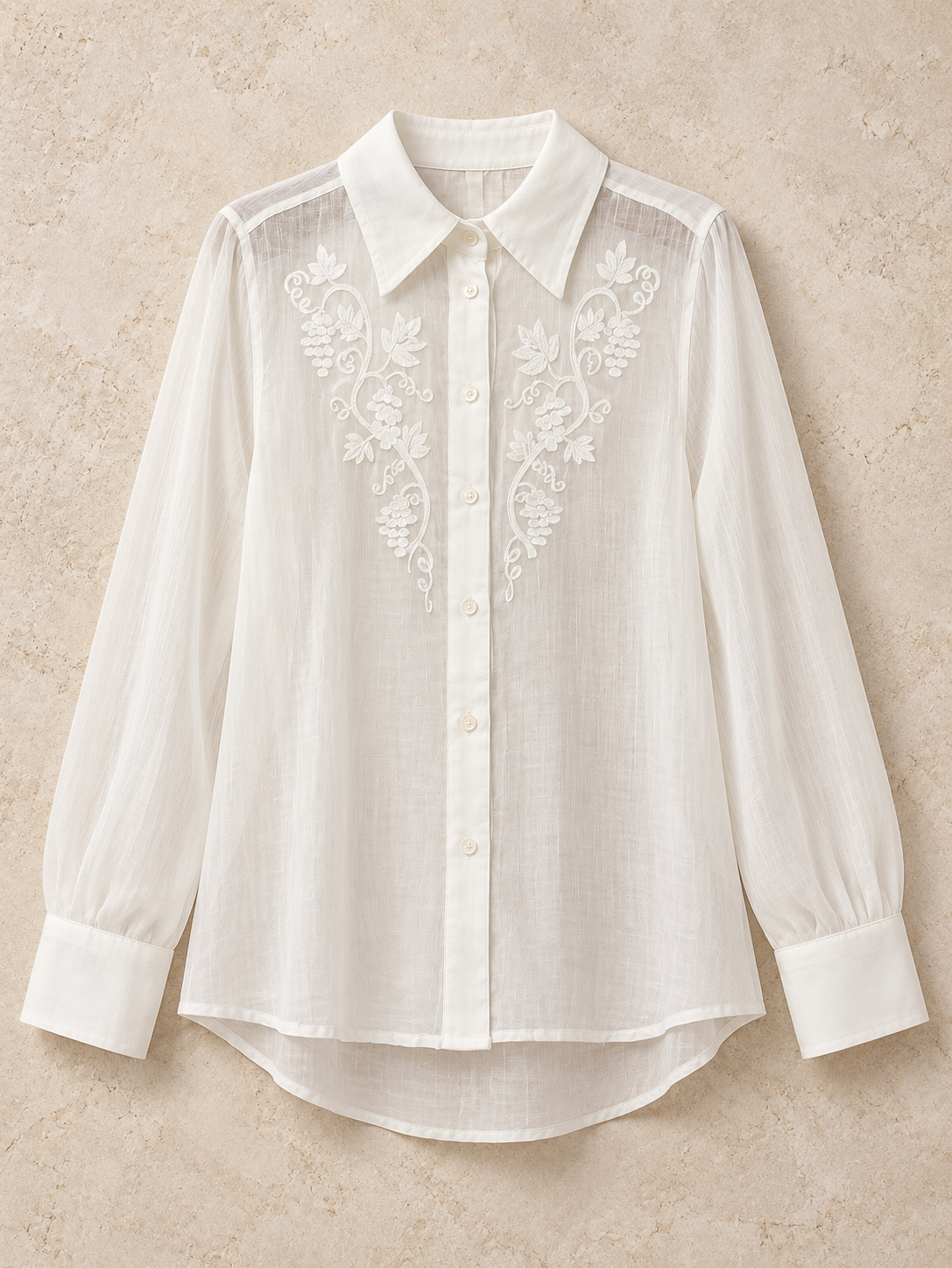 Elise Embroidered Linen Shirt