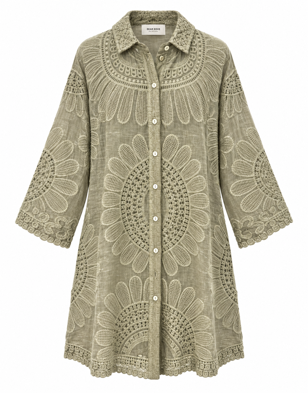 Celina Embroidered Cotton Dress Shirt