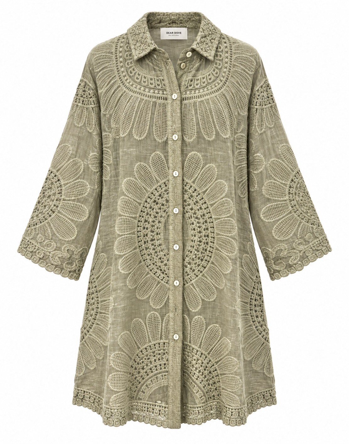 Celina Embroidered Cotton Dress Shirt