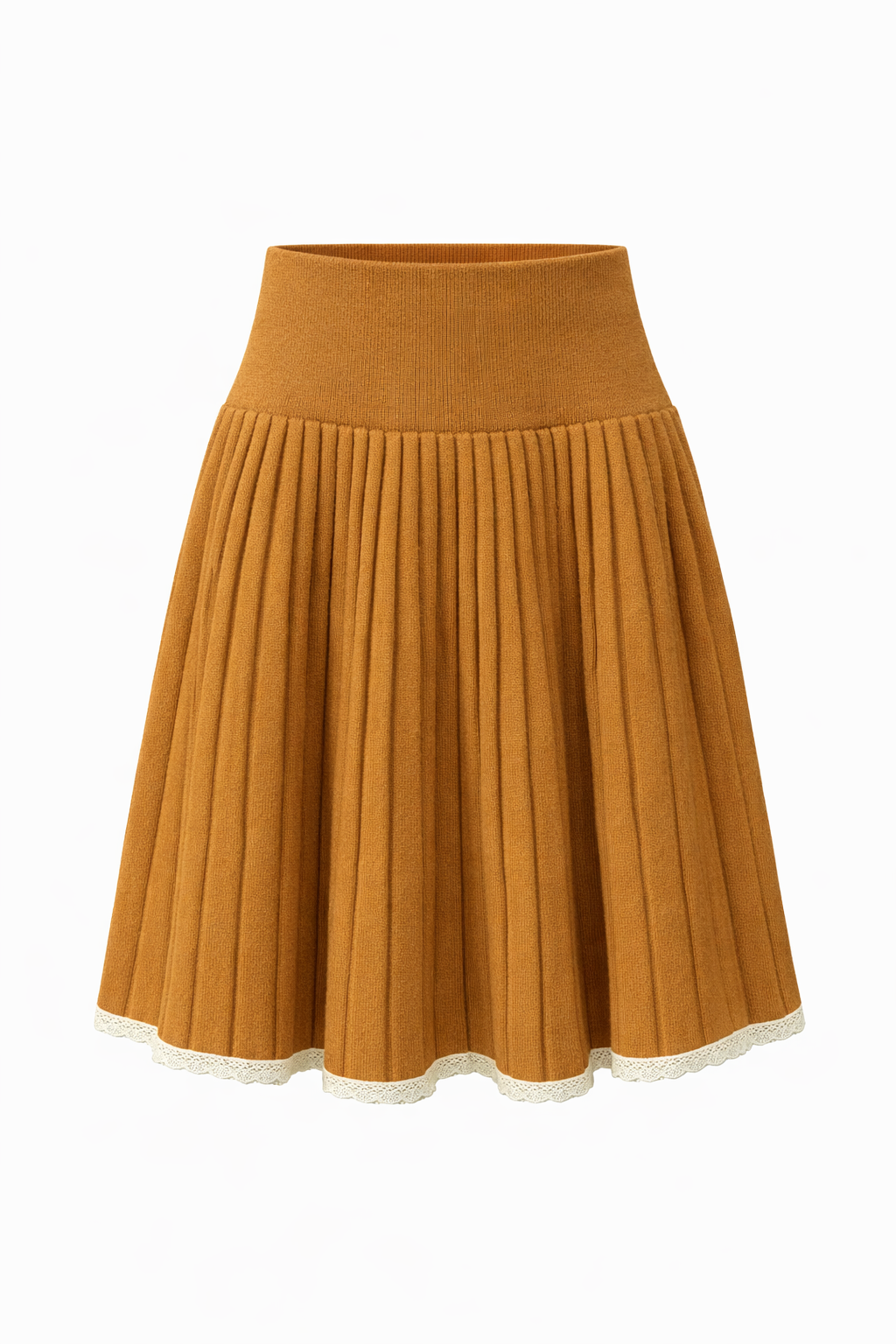 Pleated Lace Knit Skirt
