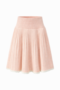 Pleated Lace Knit Skirt