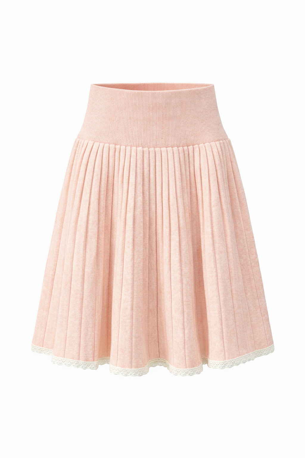 Pleated Lace Knit Skirt