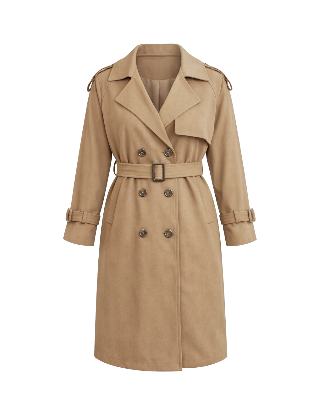 Megan Long Trench Coat with Quilted Lining