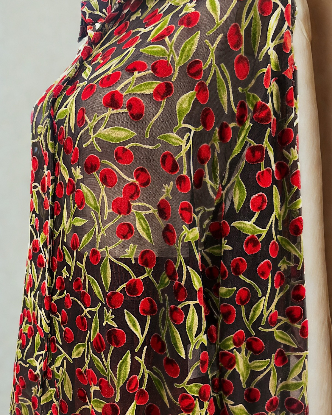Cherry Silk Blouse