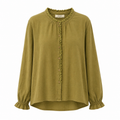 Ruffle Collar Cotton Blouse