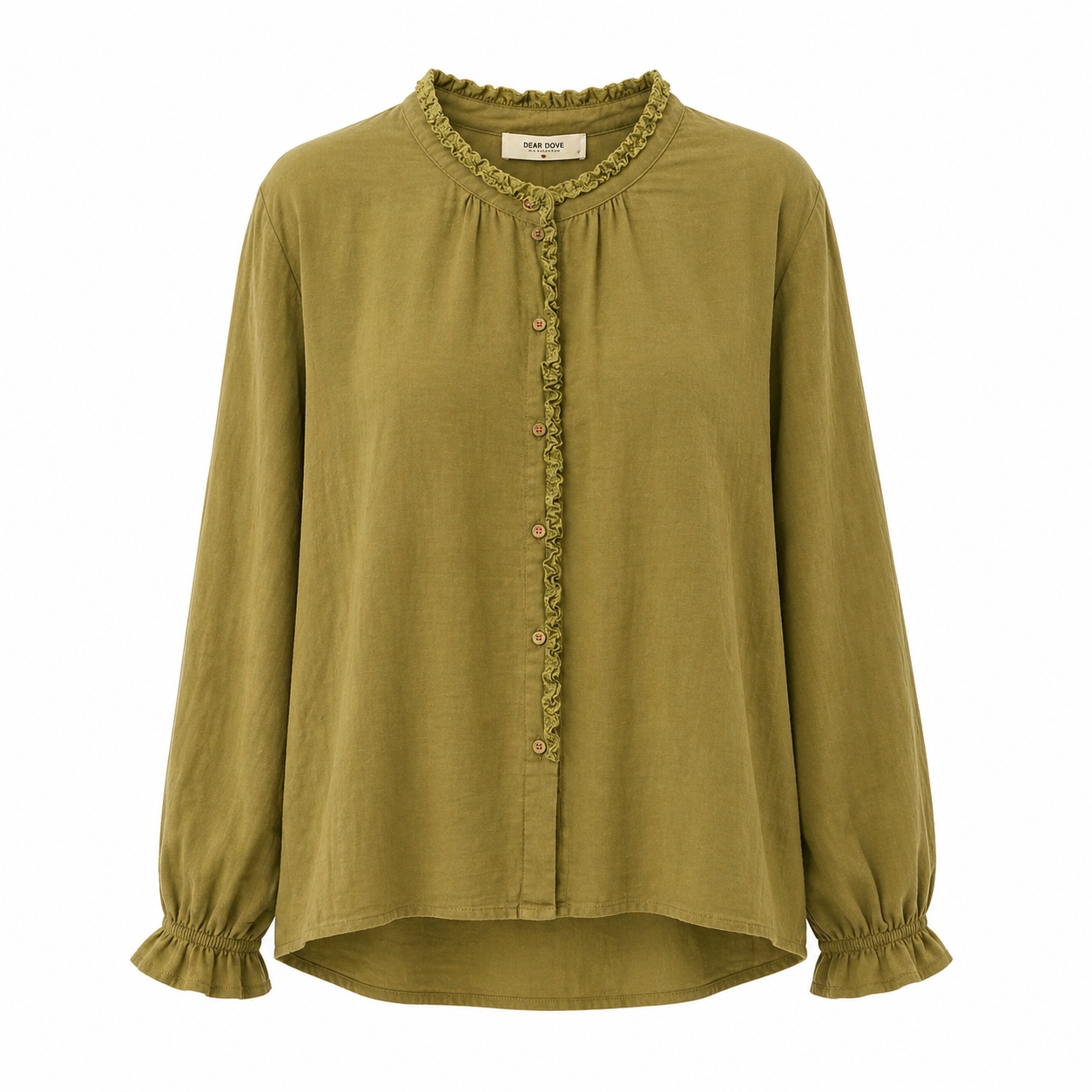 Ruffle Collar Cotton Blouse