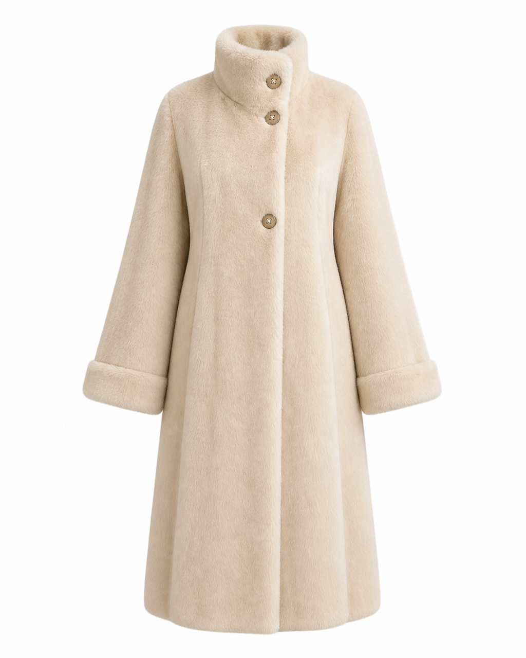 Katerina Funnel Neck Fur Coat