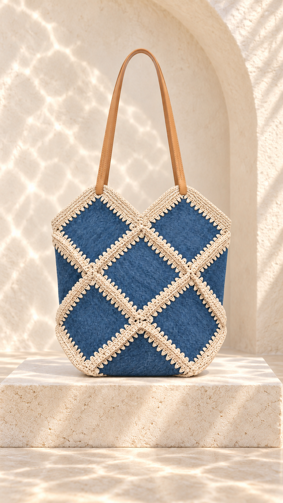 Misty Denim Leather Tote