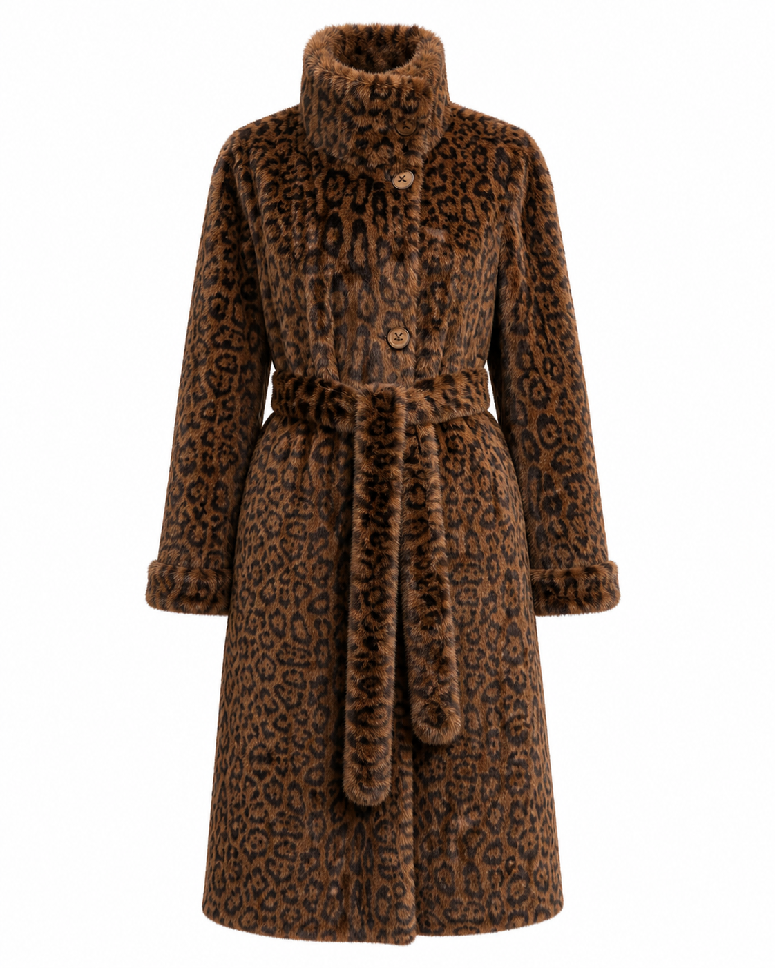Katerina Funnel Neck Fur Coat