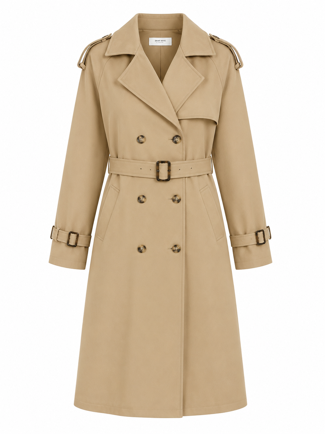 Megan Long Trench Coat with Quilted Lining