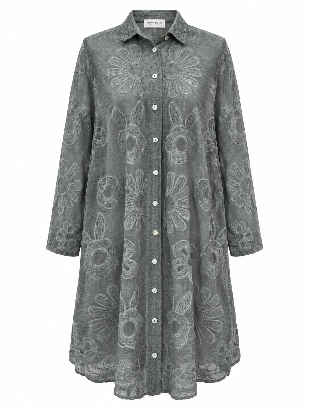 Carla Embroidered Cotton Shirt Dress