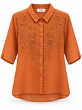 Victoria Embroidered Beaded Linen Shirt