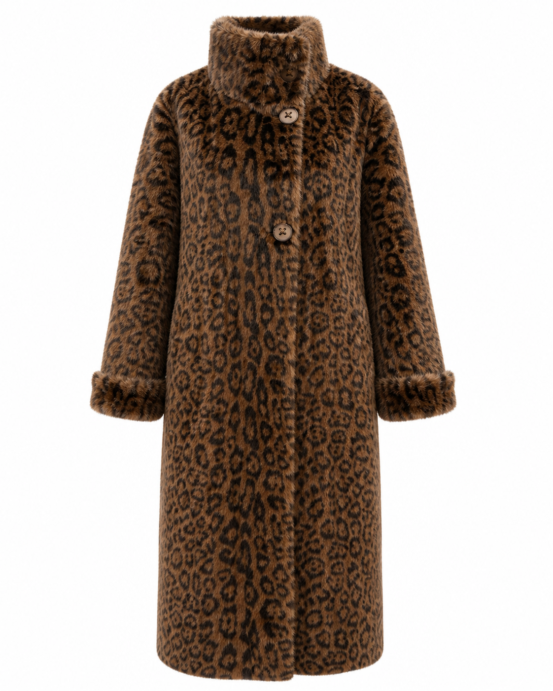 Katerina Funnel Neck Fur Coat