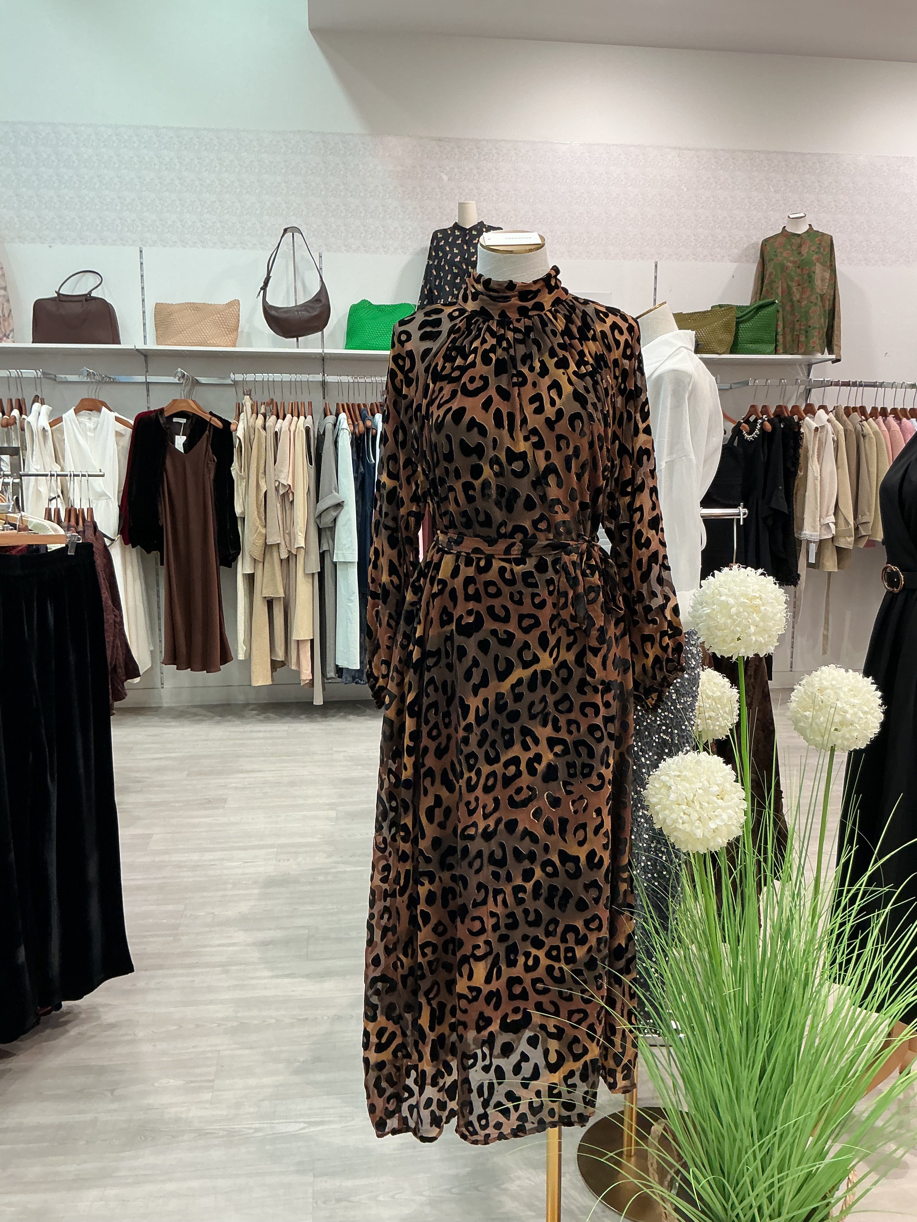 Leopard Print Velvet Dress