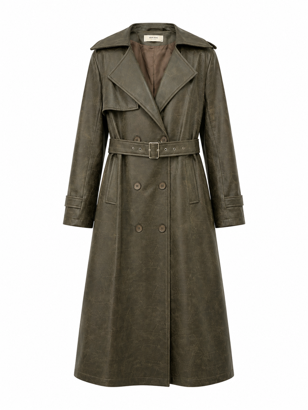 Vintage Faux Leather Trench Coat