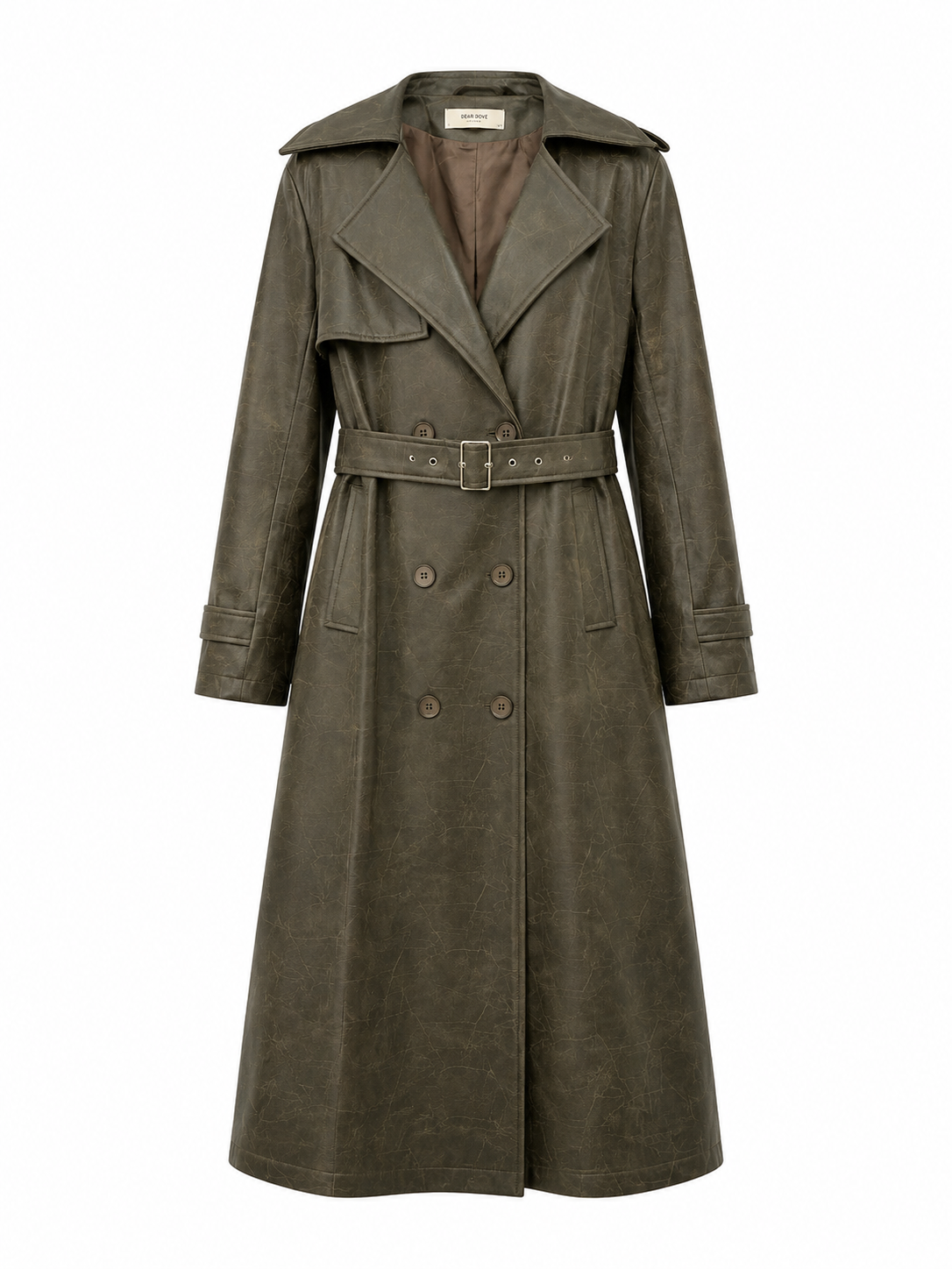 Vintage Faux Leather Trench Coat