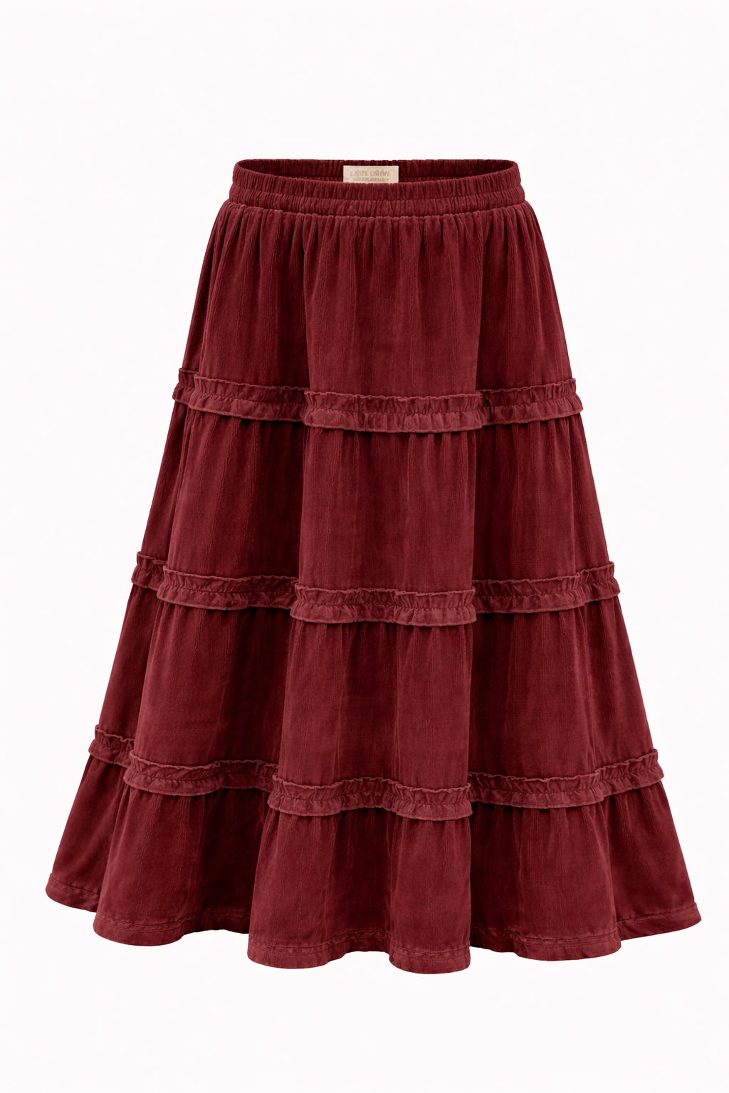 Velvet Ruffle Tiered Skirt