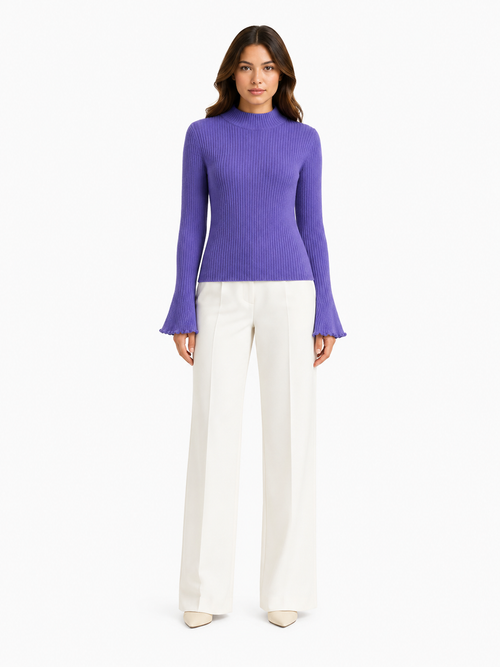 Bell Sleeve Knit Turtleneck