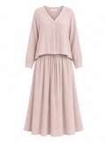 Shania V-Neck Blouse and Skirt Set