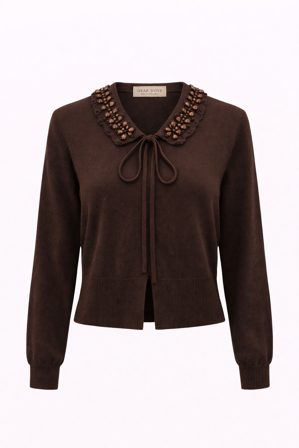 Jewel Collared Knit Top