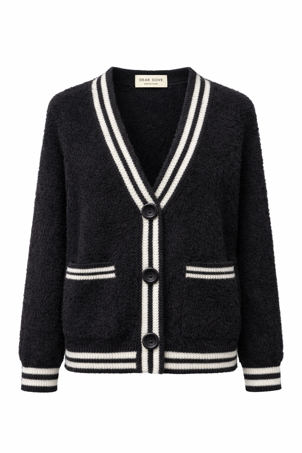 Fluffy Varsity Cardigan