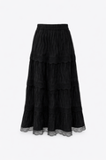 Velvet Lace Tiered Skirt