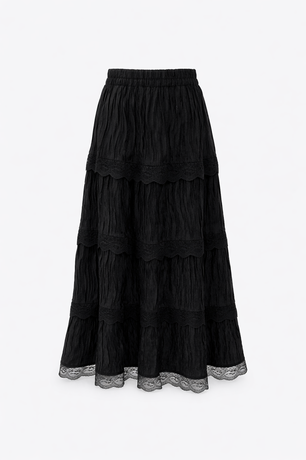 Velvet Lace Tiered Skirt